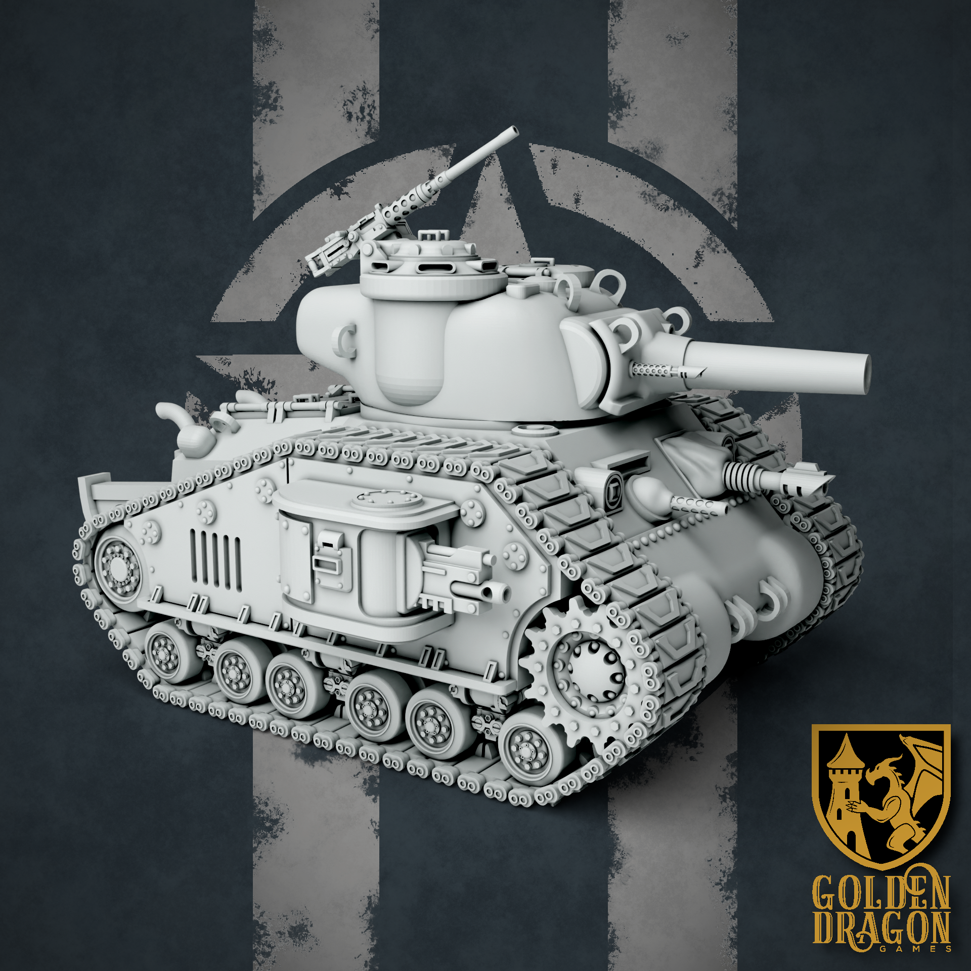 United States of America M40 Sherman Battle Tank | Golden Dragon Games Weird WW2 Role Playing Miniatures