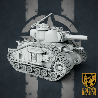 United States of America M40 Sherman Battle Tank | Golden Dragon Games Weird WW2 Role Playing Miniatures