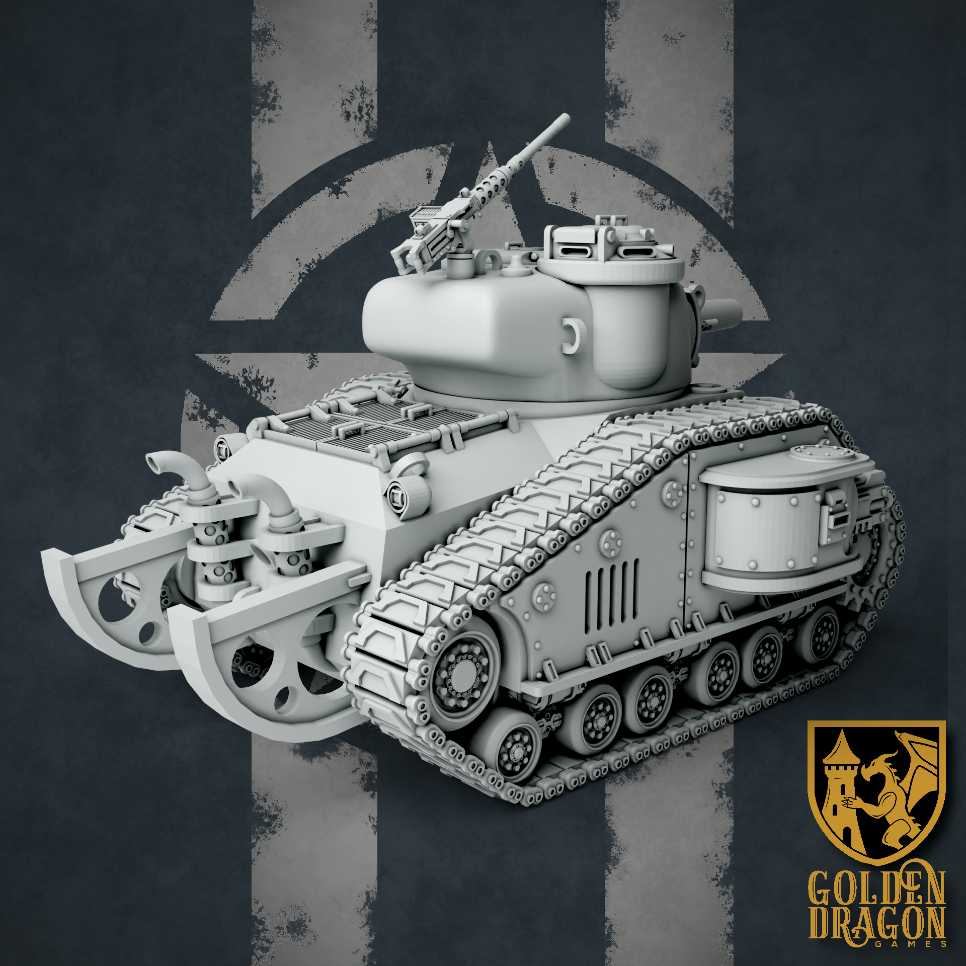 United States of America M40 Sherman Battle Tank | Golden Dragon Games Weird WW2 Role Playing Miniatures