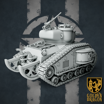 United States of America M40 Sherman Battle Tank | Golden Dragon Games Weird WW2 Role Playing Miniatures