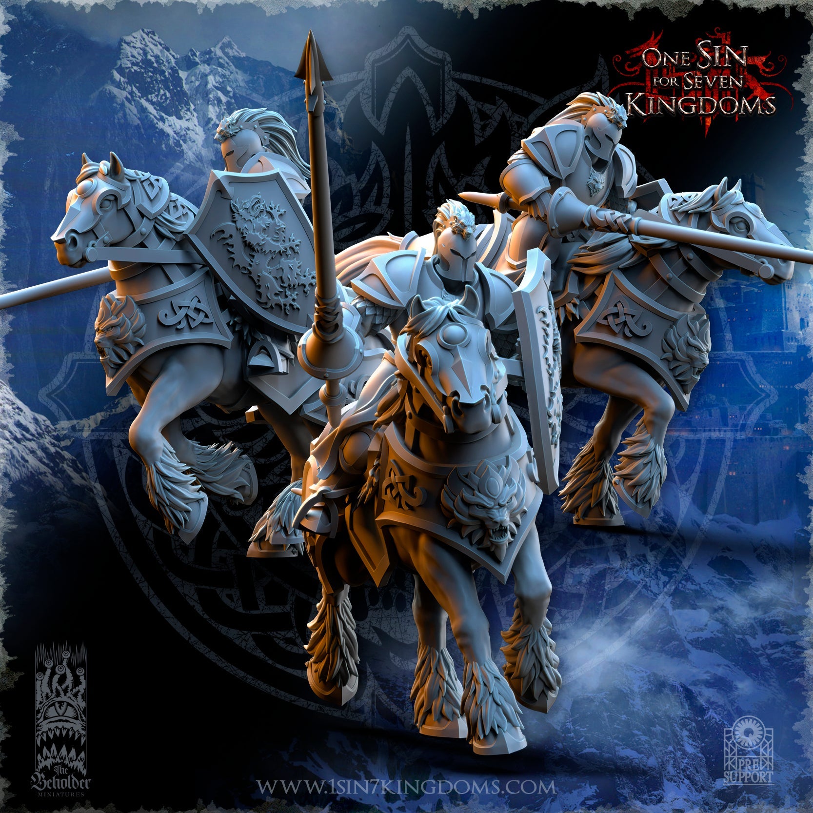 Stormwolves Stormknights Cavalry | The Beholder Miniatures 28/32mm Fantasy Wargaming Miniatures
