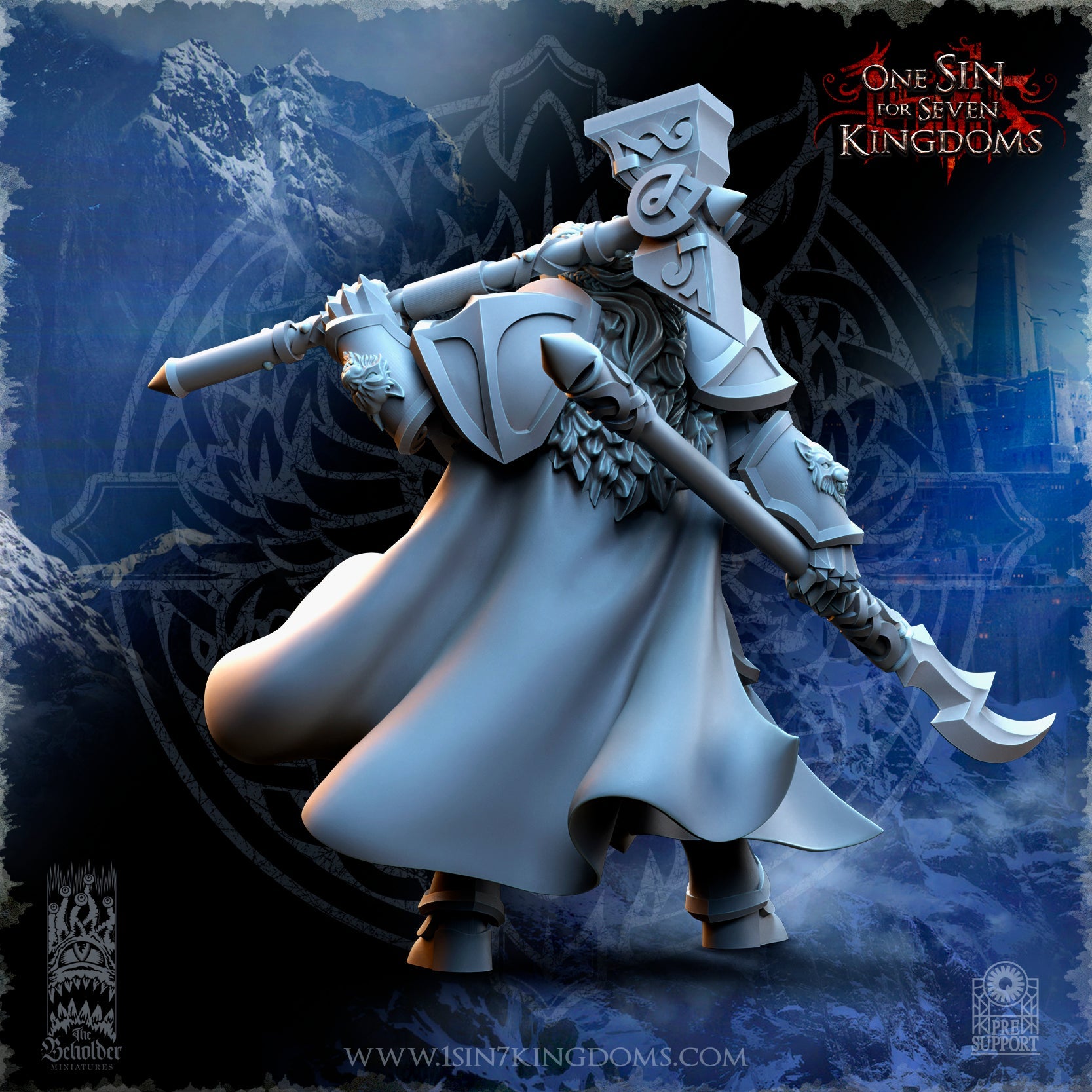Stormwolves Valeskya Stormwolf Captain | The Beholder Miniatures 28/32mm Fantasy Wargaming Miniatures