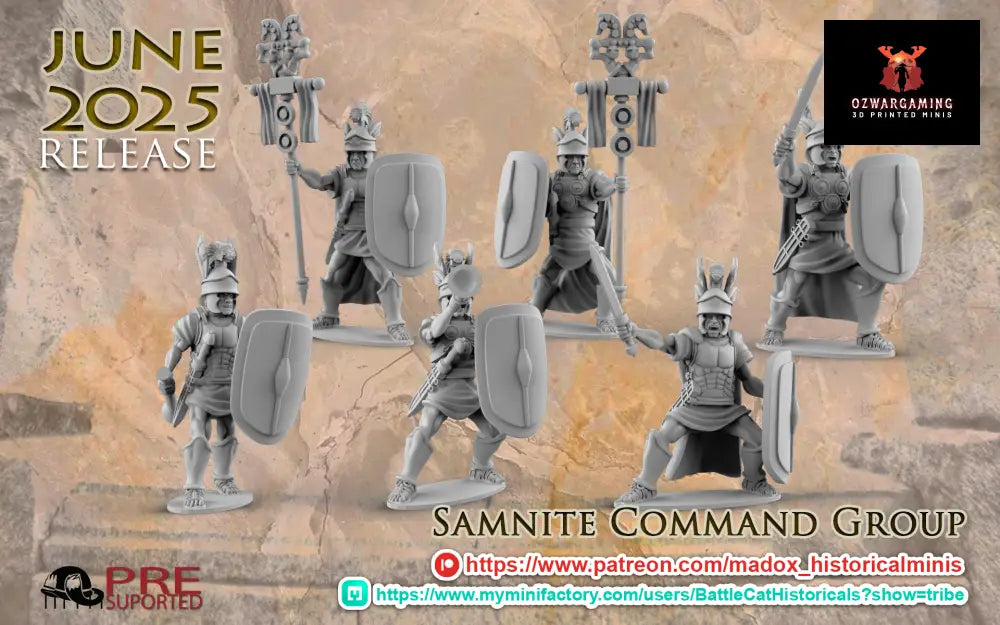 Samnite Command Group | Battlecat 28mm Historical Wargaming Miniatures Role Playing Miniatures
