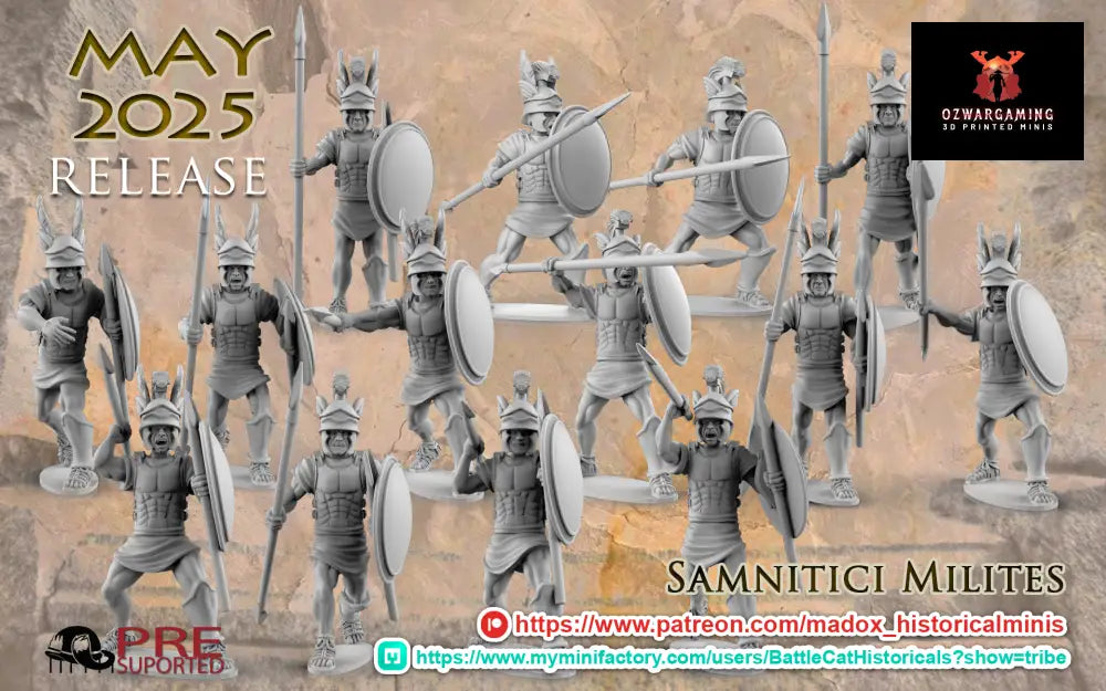 Samnite Milites | Battlecat 28mm Historical Wargaming Miniatures Role Playing Miniatures