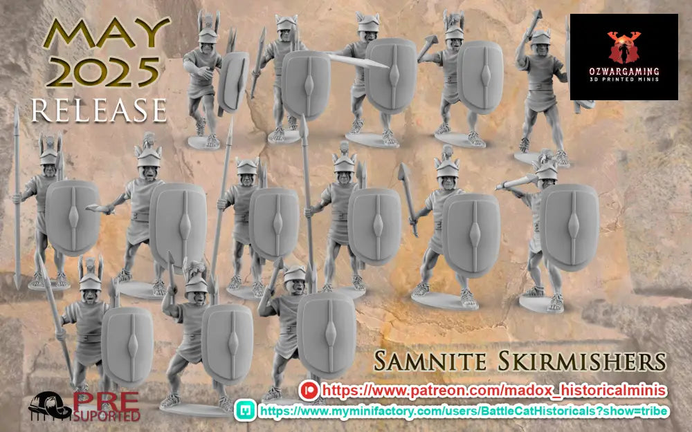 Samnite Skirmishers | Battlecat 28mm Historical Wargaming Miniatures Role Playing Miniatures