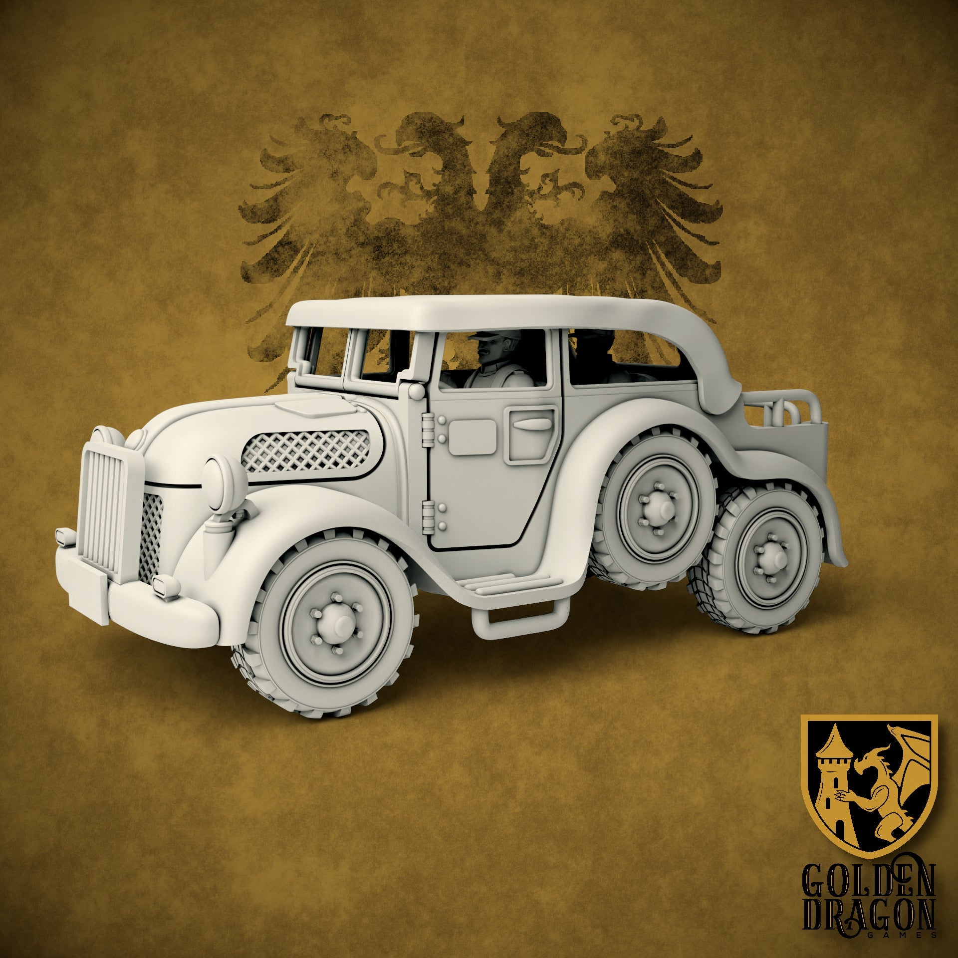 Holy Roman Empire Staff Car and Light Truck | Golden Dragon Games Weird WW2 Role Playing Miniatures