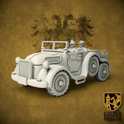 Holy Roman Empire Staff Car and Light Truck | Golden Dragon Games Weird WW2 Role Playing Miniatures