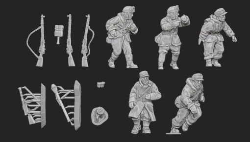 Finnish Soldiers with interchangeable weapons | Propylene Foliescu 28mm WW2 Wargaming Miniatures