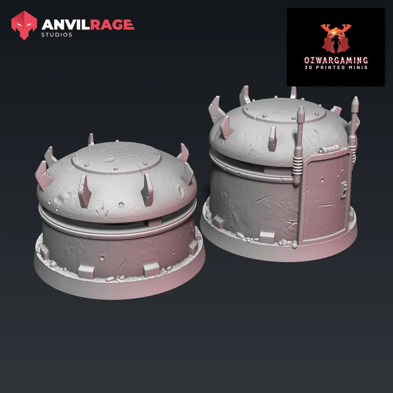Shadow Forces Bunker POI Markers | Anvilrage Galactic SciFi Miniatures 32mm 1/47 Legion Scale Role Playing Miniatures