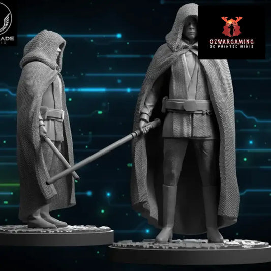 Shatter Scale Luke Hooded | Warblade Studios 40mm Miniatures Role Playing Miniatures