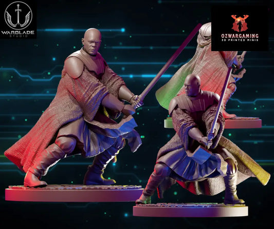 Shatter Scale Mace Windu Clone Wars | Warblade Studios 40mm Miniatures Role Playing Miniatures