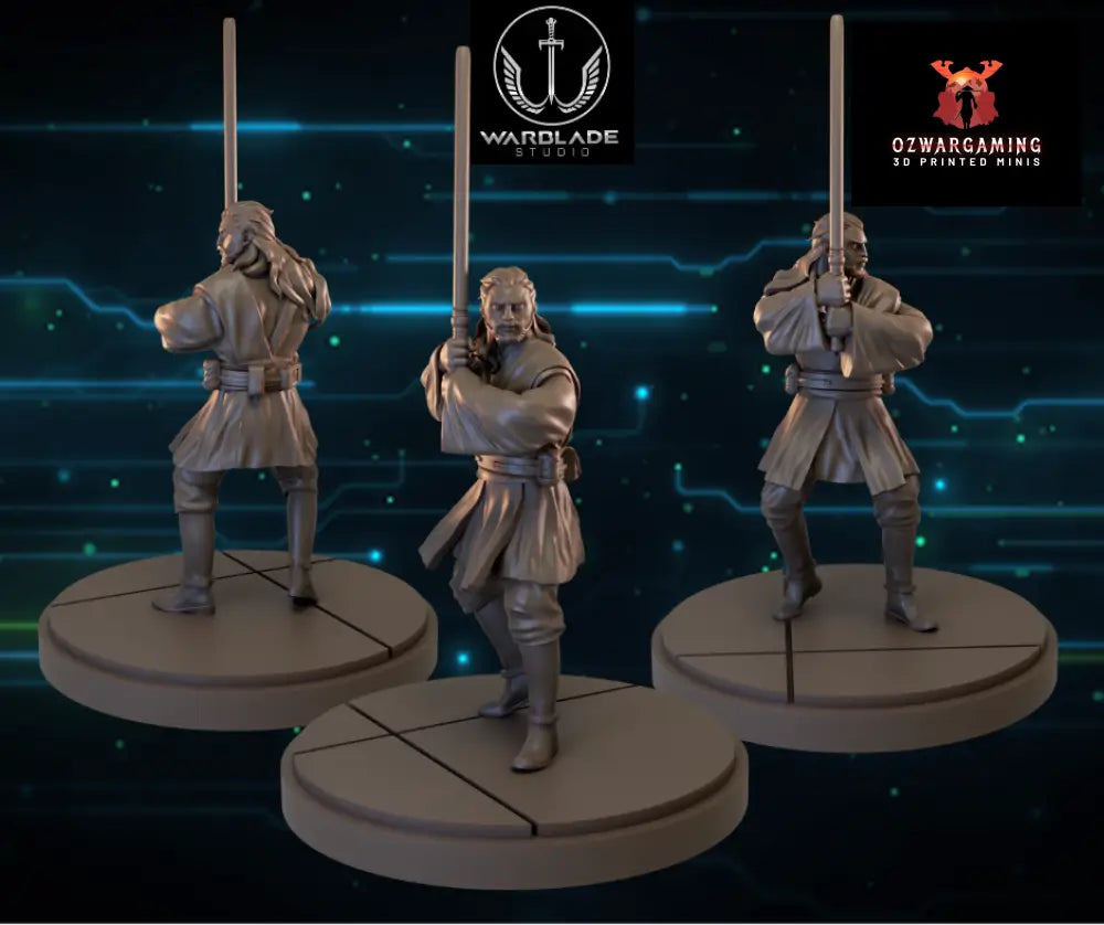 Shatter Scale Qui Gon Jinn 2 | Warblade Studios 40mm Miniatures Role Playing Miniatures