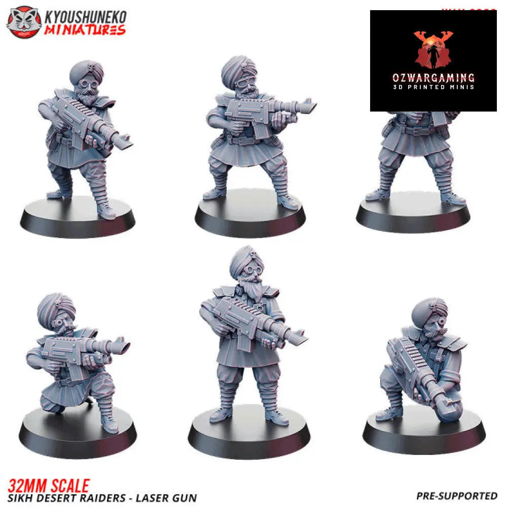 Sikh Desert Raider Laser Guns | Kyoushuneko 32mm Grimdark Wargaming Miniatures Role Playing Miniatures