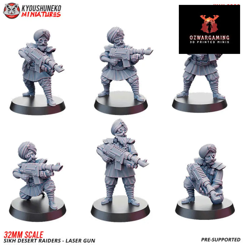 Sikh Desert Raider Laser Guns | Kyoushuneko 32mm Grimdark Wargaming Miniatures Role Playing Miniatures