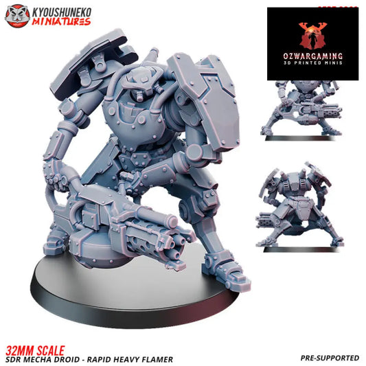 Sikh Desert Raiders Mecha Droid Heavy Flamer | Kyoushuneko 32mm Grimdark Wargaming Miniatures Role Playing Miniatures
