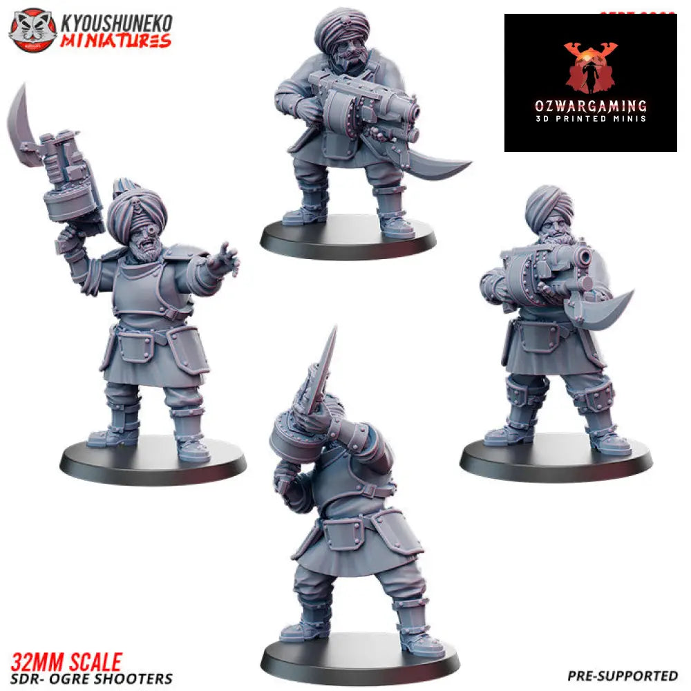 Sikh Desert Raiders Ogre Shooters | Kyoushuneko 32mm Grimdark Wargaming Miniatures Role Playing Miniatures