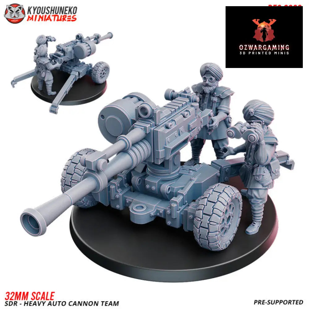 Sikh Desert Raiders Weapon Team Auto Cannon | Kyoushuneko 32mm Grimdark Wargaming Miniatures Role Playing Miniatures