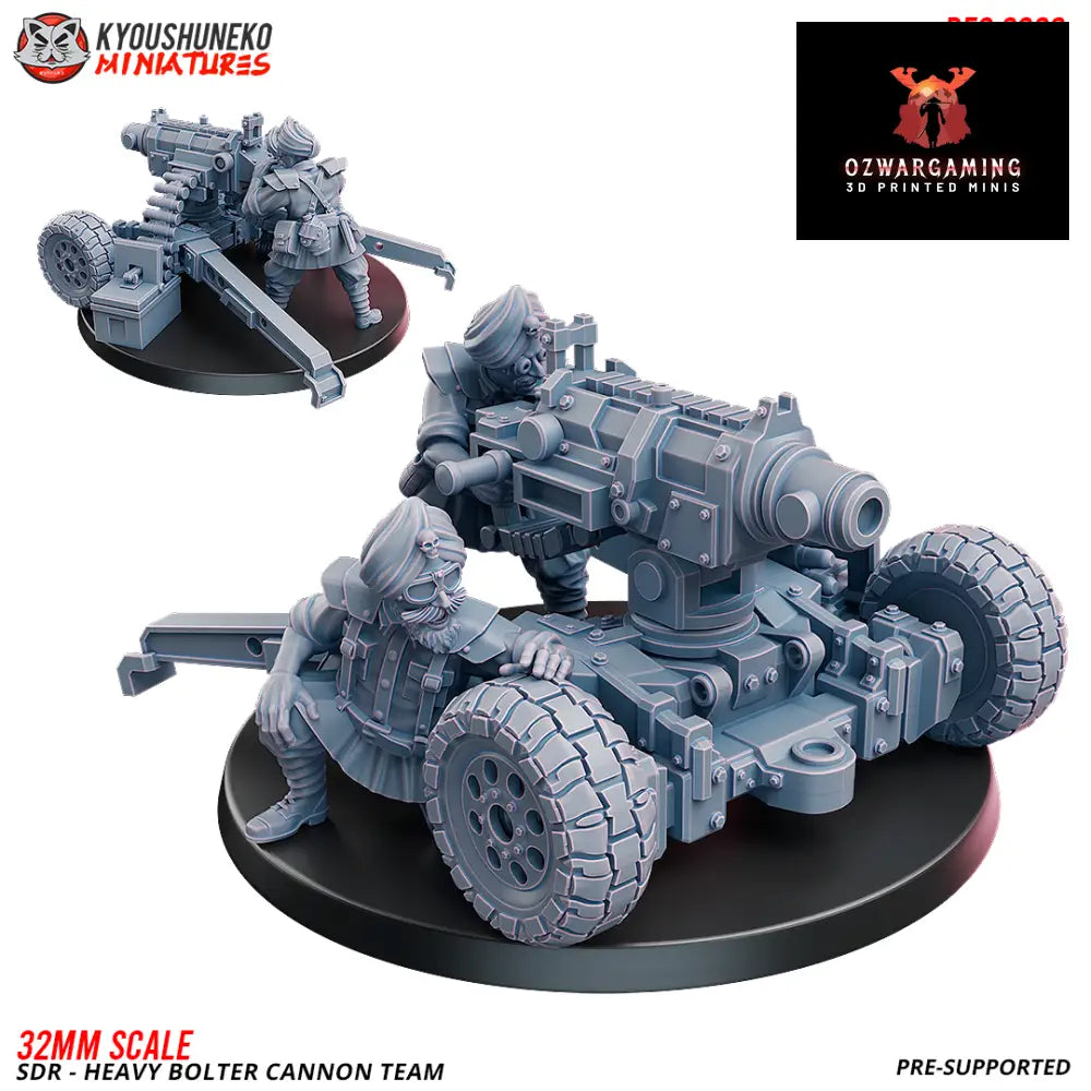 Sikh Desert Raiders Weapon Team Heavy Bolt Cannon | Kyoushuneko 32mm Grimdark Wargaming Miniatures Role Playing
