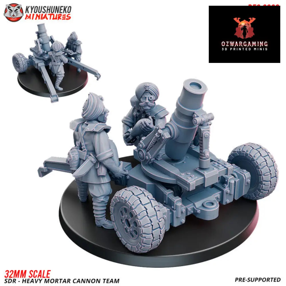 Sikh Desert Raiders Weapon Team Heavy Mortar | Kyoushuneko 32mm Grimdark Wargaming Miniatures Role Playing Miniatures