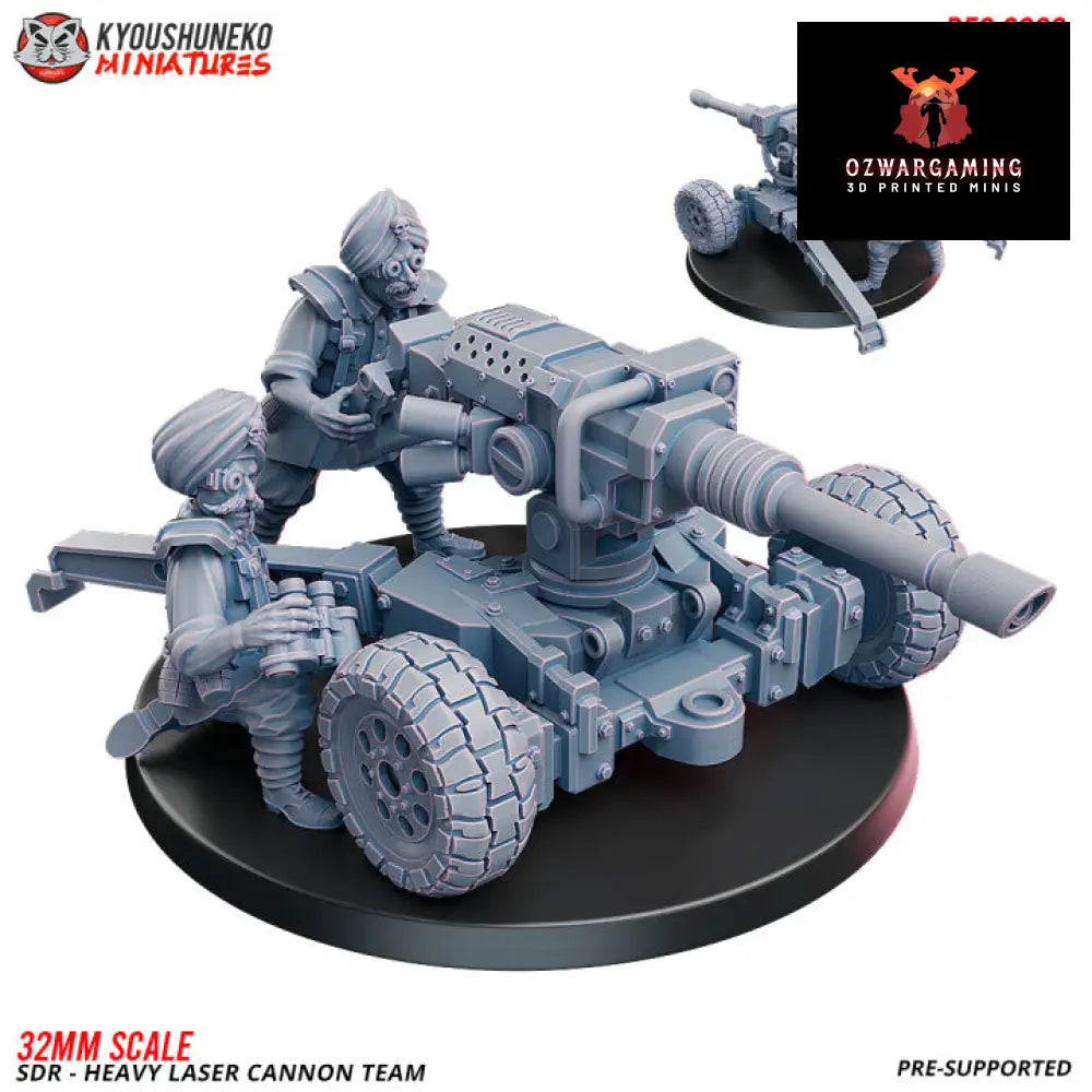 Sikh Desert Raiders Weapon Team Laser Cannon | Kyoushuneko 32mm Grimdark Wargaming Miniatures Role Playing Miniatures