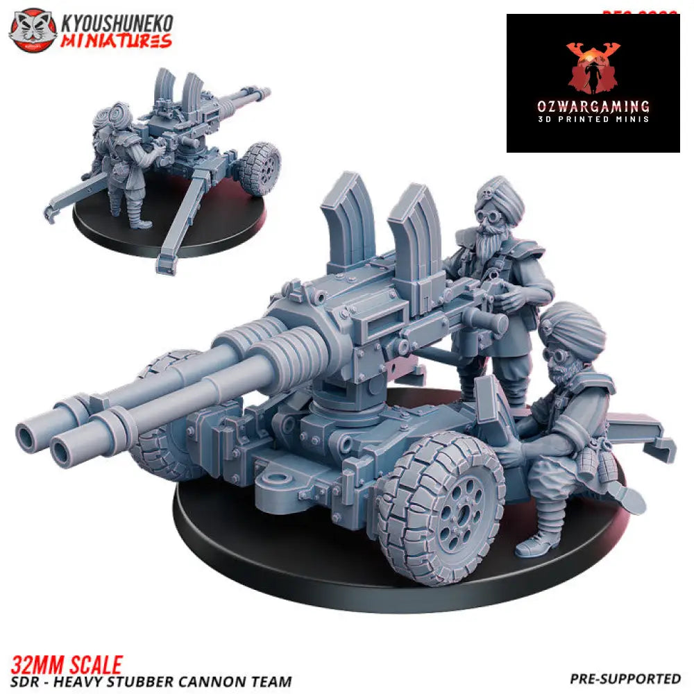 Sikh Desert Raiders Weapon Team Stubber Cannon | Kyoushuneko 32mm Grimdark Wargaming Miniatures Role Playing Miniatures