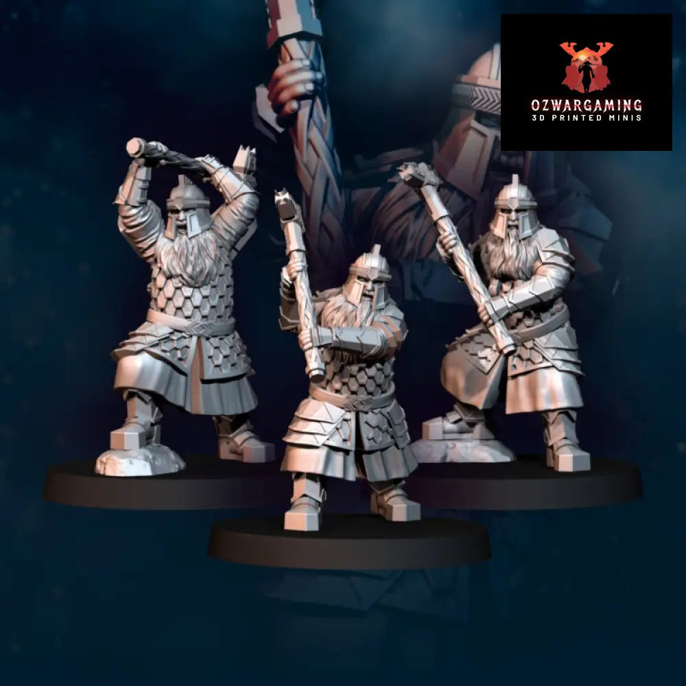 Silver Goat Dwarves 2 Handed | Davale Games 25mm Fantasy Wargaming Miniatures Role Playing Miniatures