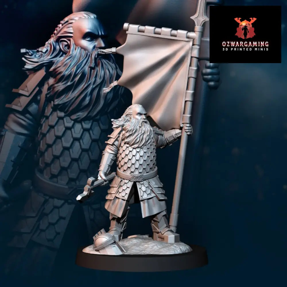 Silver Goat Dwarves Banner | Davale Games 25mm Fantasy Wargaming Miniatures Role Playing Miniatures