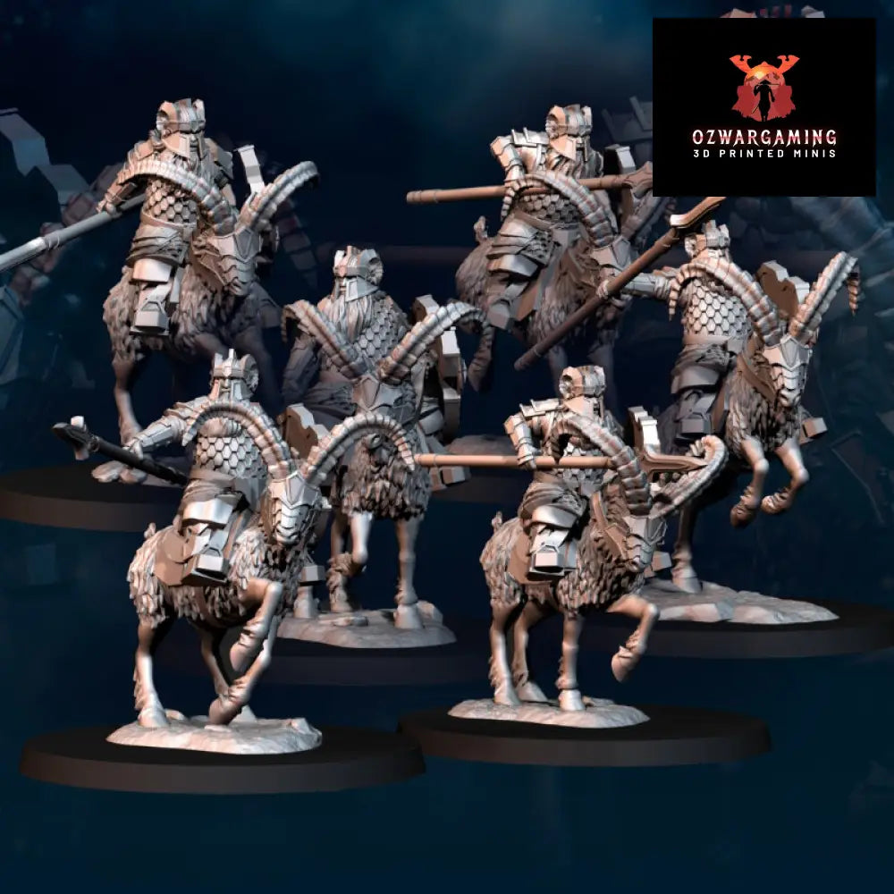 Silver Goat Dwarves Mounted | Davale Games 25mm Fantasy Wargaming Miniatures Role Playing Miniatures