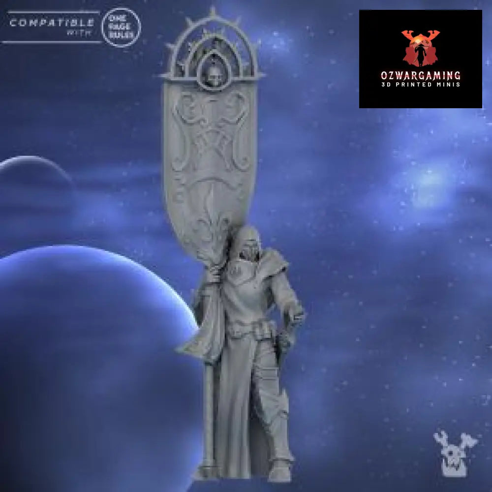 Silver Moon Bearer of the Standard | DakkaDakka.store Grimdark Wargaming Miniatures Role Playing Miniatures
