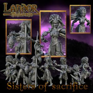 Dark Elf Sisters of Sacrifice | Landor Miniatures 28/32mm Fantasy Wargaming Miniatures