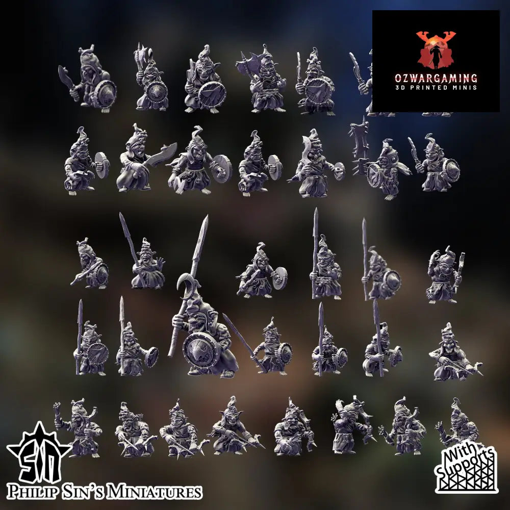 Skaartrench Dark Goblin Infantry | Phillip Sin Fantasy Wargaming Miniatures Role Playing Miniatures