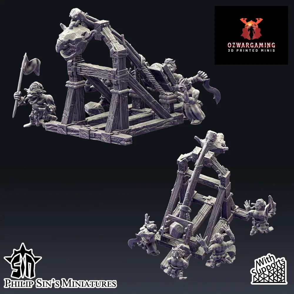 Skaartrench Night Goblin Stone Thrower | Phillip Sin Fantasy Wargaming Miniatures Role Playing Miniatures