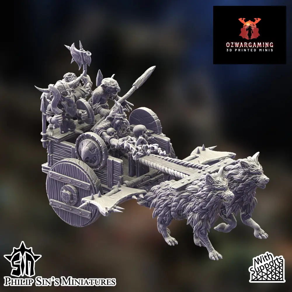 Skaartrench Night Goblin Wolf Chariot | Phillip Sin Fantasy Wargaming Miniatures Role Playing Miniatures