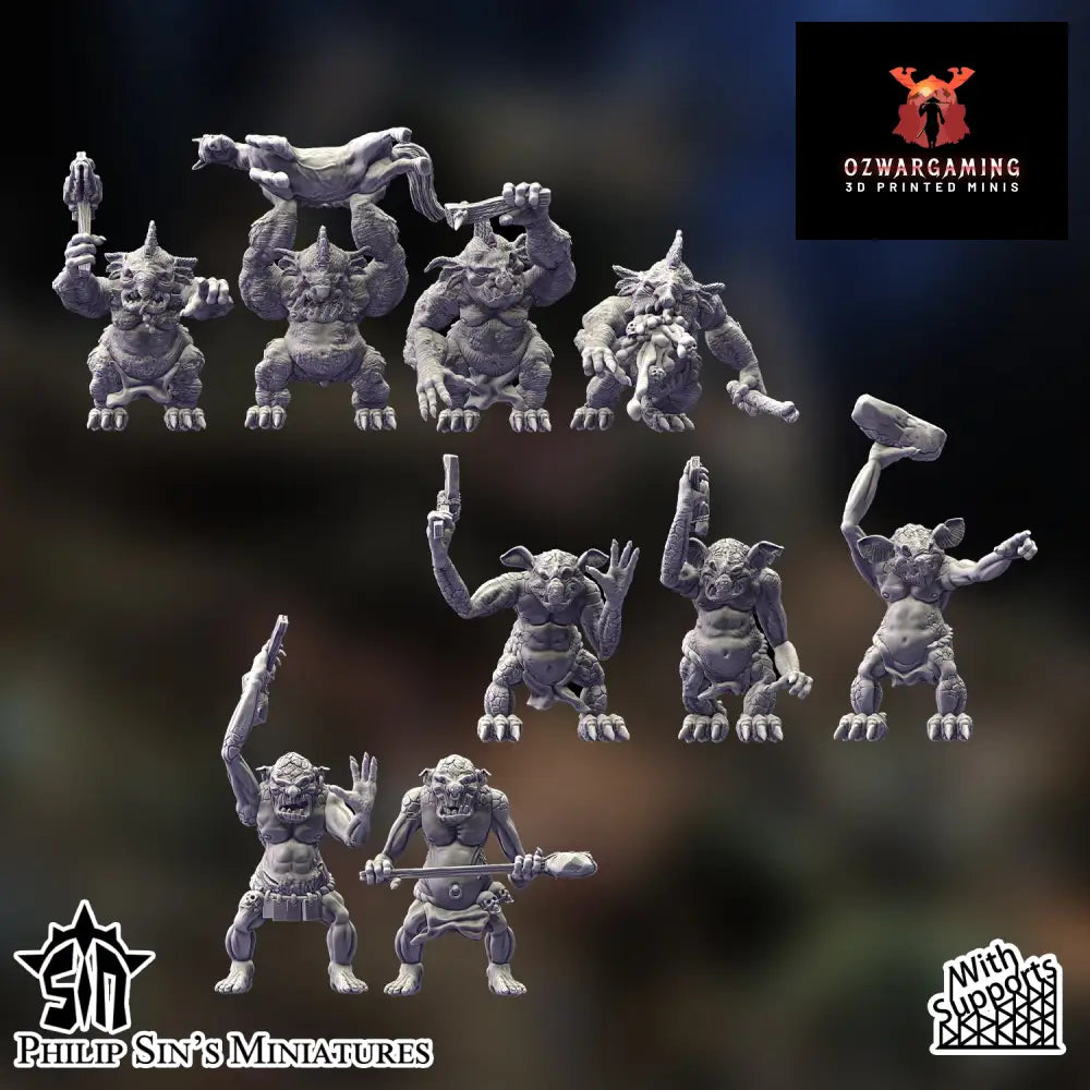 Skaartrench Trolls | Phillip Sin Fantasy Wargaming Miniatures Role Playing Miniatures