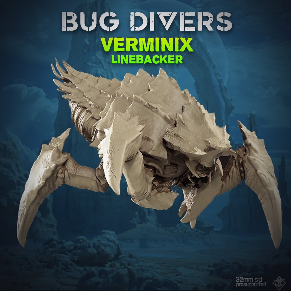 Heckdivers: Verminix Linebacker | Skullforge Studios 32mm Wargaming Miniatures Role Playing Miniatures