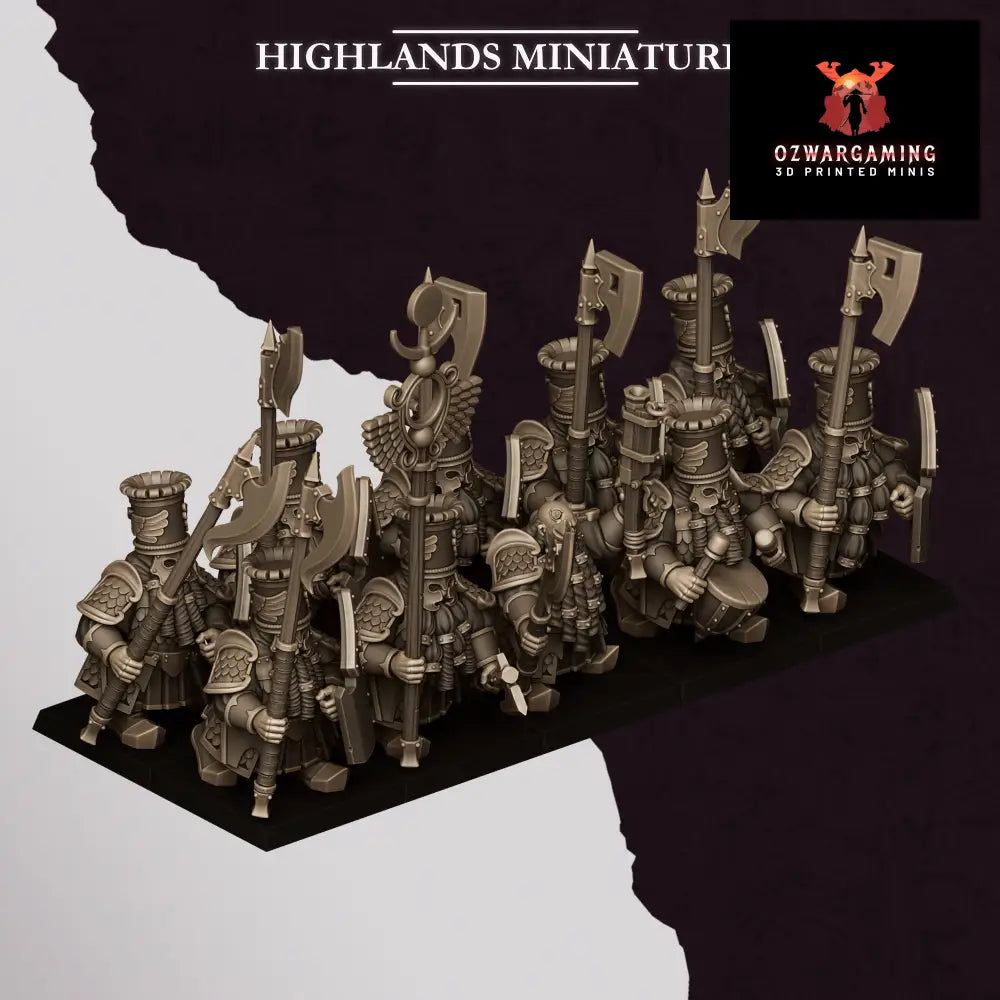 Sons of Marduk Heavy Guard Poleax and Shield | Highlands Miniatures 28/32mm Fantasy Wargaming Miniatures Role Playing