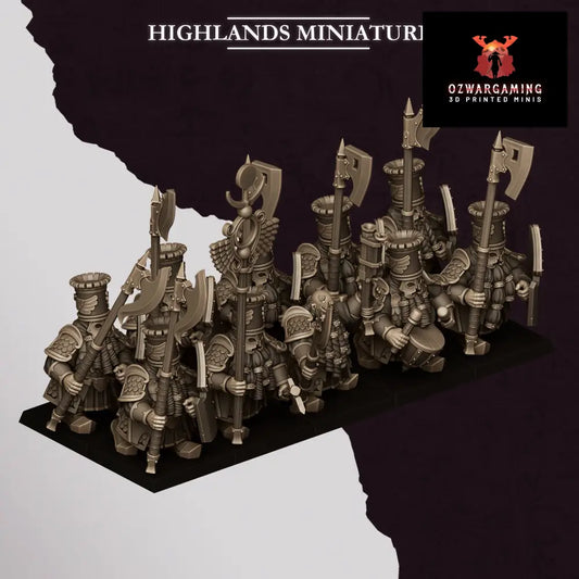 Sons of Marduk Heavy Guard Poleax and Shield | Highlands Miniatures 28/32mm Fantasy Wargaming Miniatures Role Playing