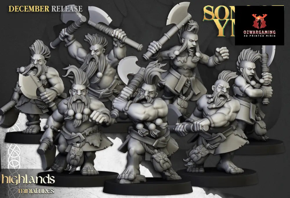 Sons Of Ymir Dwarven Deathseekers | Highlands Miniatures 28/32mm Fantasy Wargaming Miniatures Role Playing Miniatures