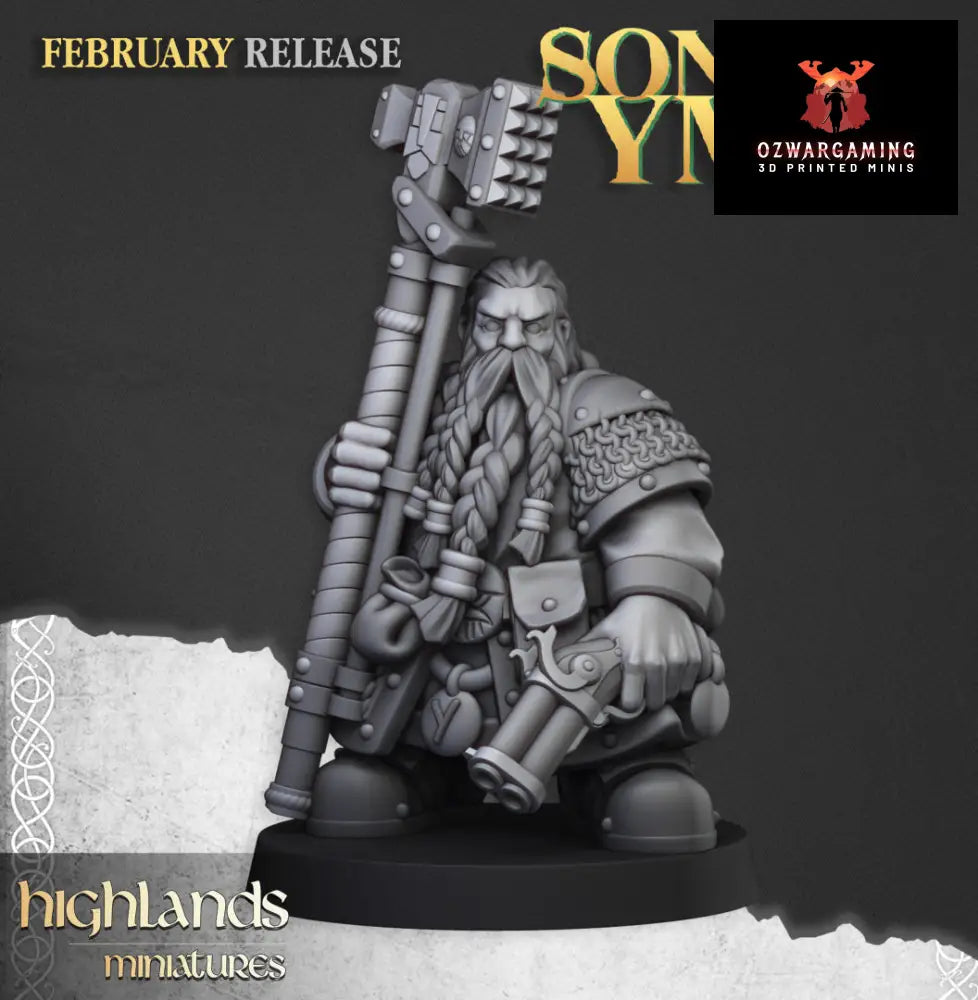 Sons Of Ymir Dwarven Engineer | Highlands Miniatures 28/32mm Fantasy Wargaming Miniatures Role Playing Miniatures