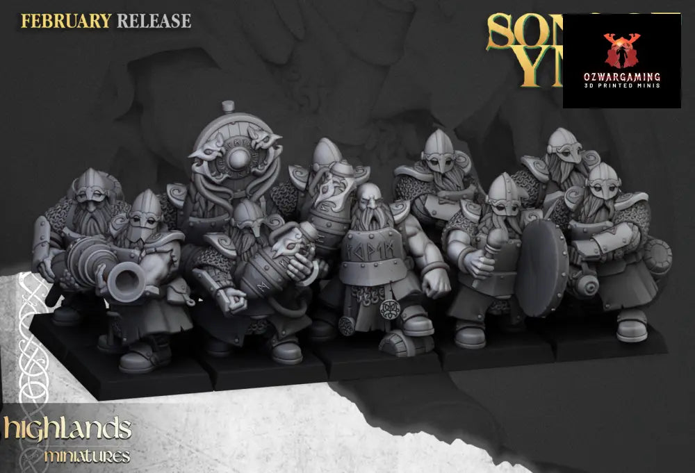 Sons Of Ymir Dwarven Firespitters | Highlands Miniatures 28/32mm Fantasy Wargaming Miniatures Role Playing Miniatures
