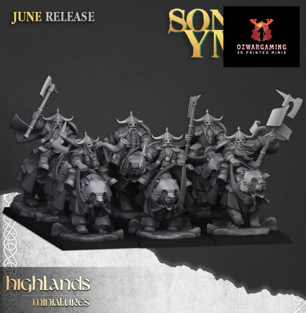 Sons Of Ymir Dwarven Heavy Cavalry | Highlands Miniatures 28/32mm Fantasy Wargaming Miniatures Role Playing Miniatures