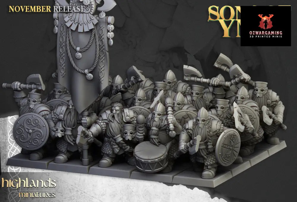 Sons Of Ymir Dwarven Huscarls | Highlands Miniatures 28/32mm Fantasy Wargaming Miniatures Role Playing Miniatures