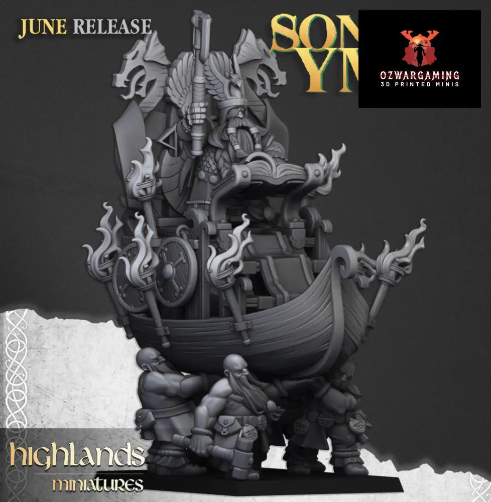 Sons Of Ymir Dwarven King on Throne | Highlands Miniatures 28/32mm Fantasy Wargaming Miniatures Role Playing Miniatures