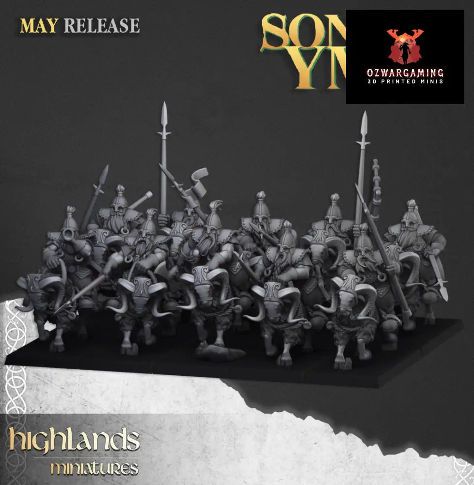 Sons Of Ymir Dwarven Light Cavalry | Highlands Miniatures 28/32mm Fantasy Wargaming Miniatures Role Playing Miniatures
