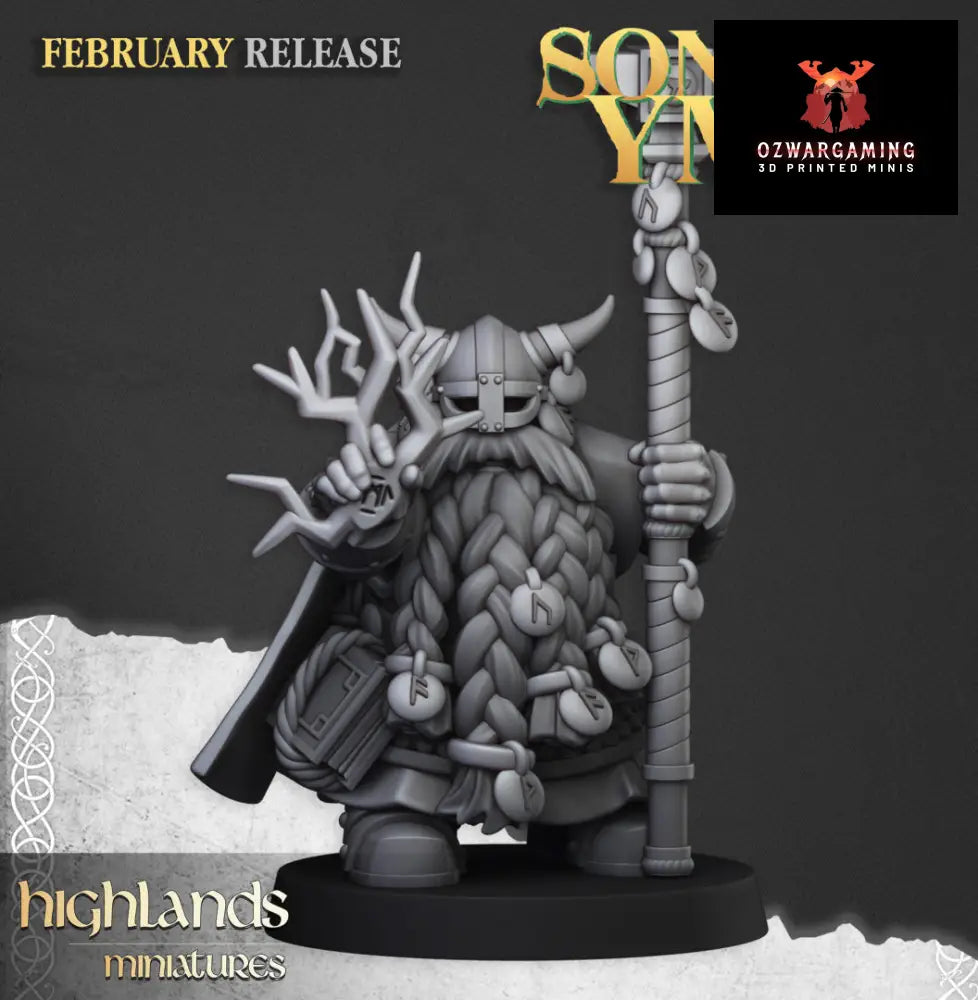 Sons Of Ymir Dwarven Runemaster 2 | Highlands Miniatures 28/32mm Fantasy Wargaming Miniatures Role Playing Miniatures
