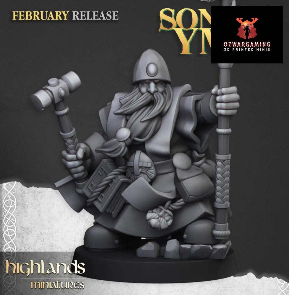 Sons Of Ymir Dwarven Runepriest 1 | Highlands Miniatures 28/32mm Fantasy Wargaming Miniatures Role Playing Miniatures