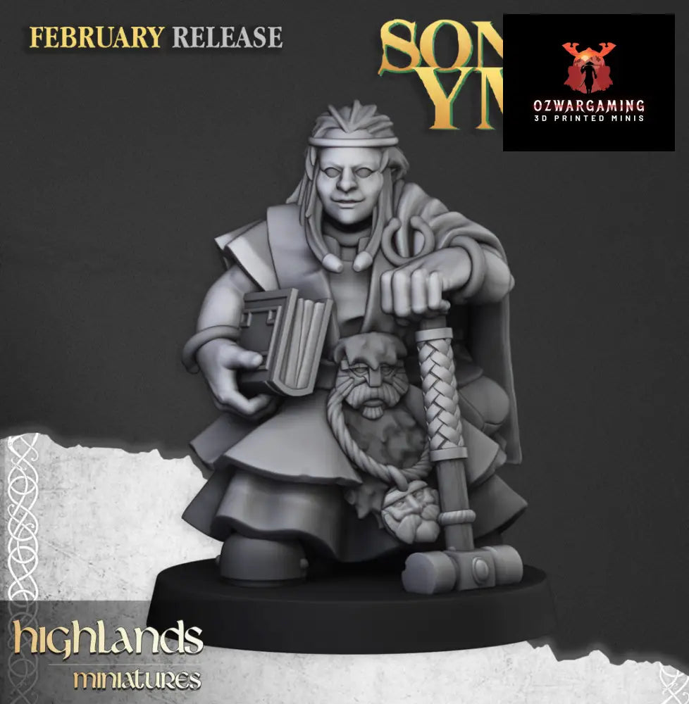 Sons Of Ymir Dwarven Runepriest 2 | Highlands Miniatures 28/32mm Fantasy Wargaming Miniatures Role Playing Miniatures