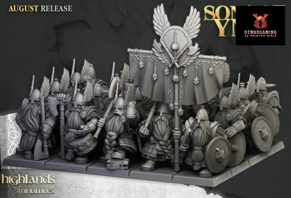 Sons Of Ymir Dwarven Veterans | Highlands Miniatures 28/32mm Fantasy Wargaming Miniatures Role Playing Miniatures