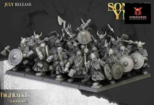 Sons Of Ymir Dwarven Warriors | Highlands Miniatures 28/32mm Fantasy Wargaming Miniatures Role Playing Miniatures