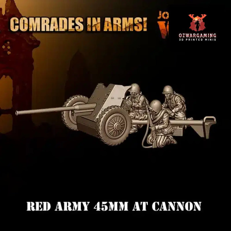 Soviet Army 45mm AT Cannon | 3D Breed 28mm WW2 Wargaming Miniatures Role Playing Miniatures